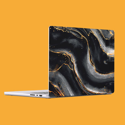 Wrapie Master Black Gold Marbleized Laptop Skin