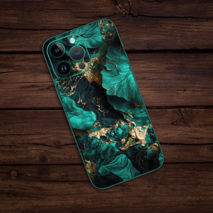 Green Emerald Mobile Skin - Golden Green Emerald Mobile Skin - Wrapie