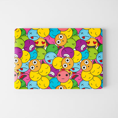 Wrapie Cartoon Face Pattern Printed Laptop Skin