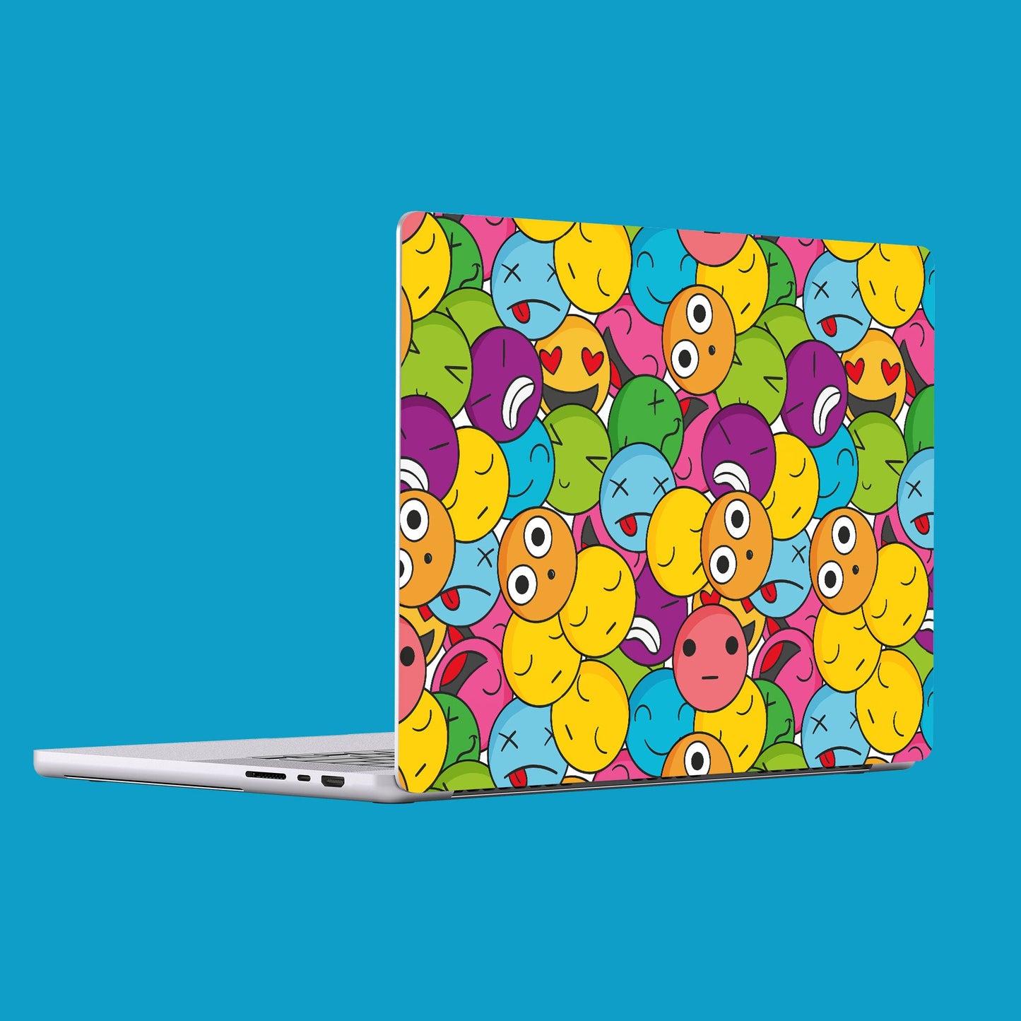 Wrapie Cartoon Face Pattern Printed Laptop Skin