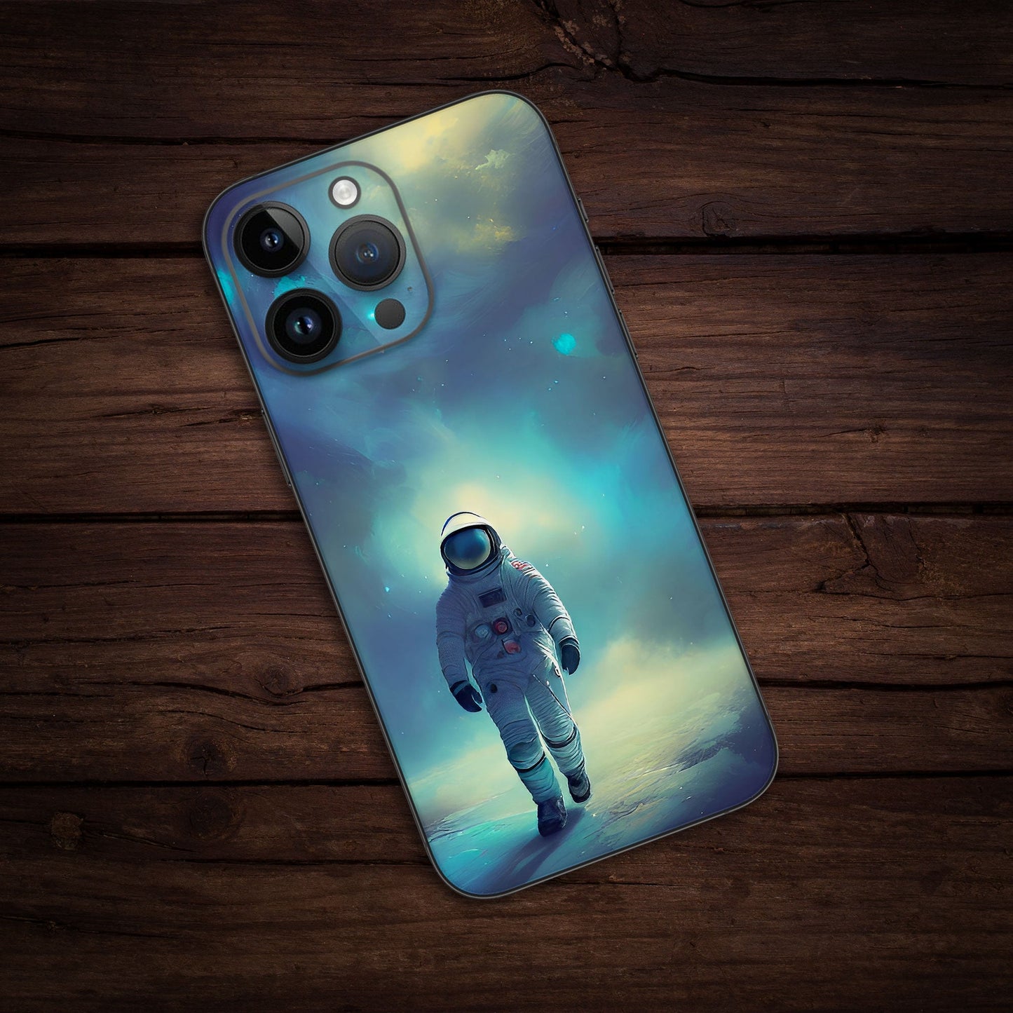 Wrapie Aurora Astronaut Ilustration Mobile Skin