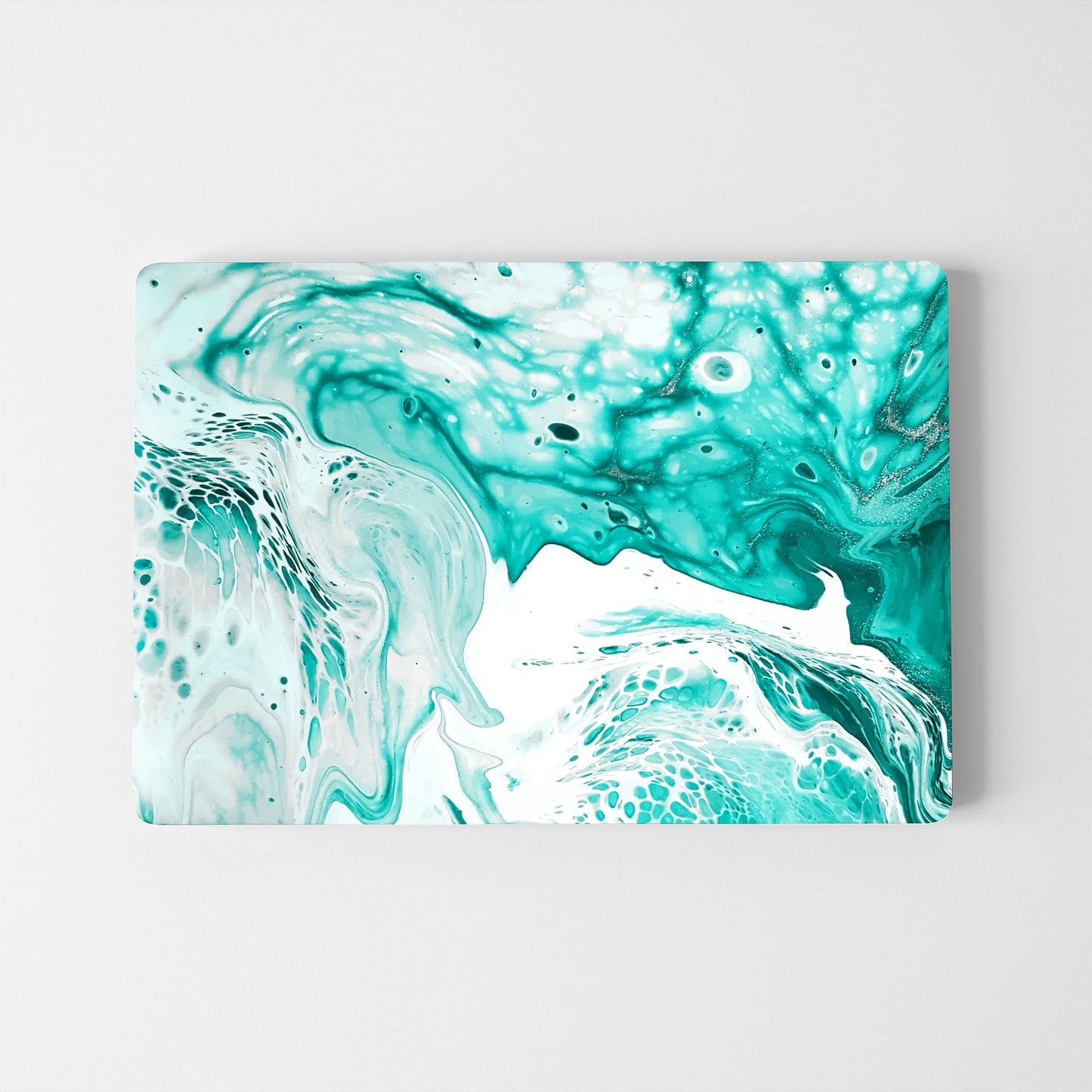 Wrapie Green Glossy Marble Pattern Laptop Skin