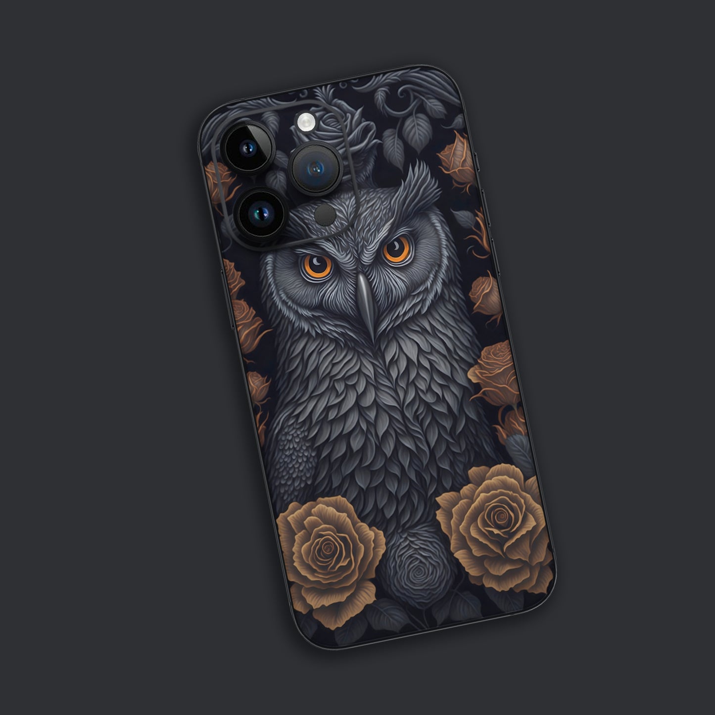 Wrapie Mighty Owl Golden Roses Mobile Skin