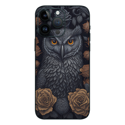 Wrapie Mighty Owl Golden Roses Mobile Skin